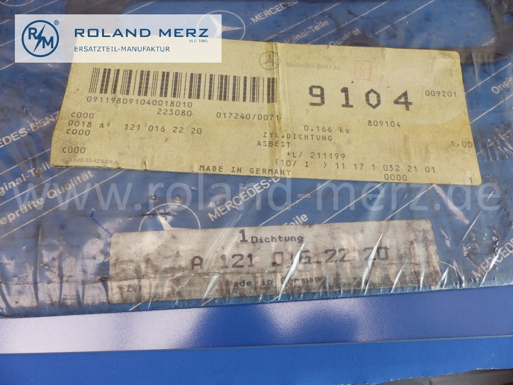 1210162220 Dichtung Zylinderkopf, Zylinderkopfdichtung, Mercedes Motor M121, Original Mercedes Neuteil, NOS 