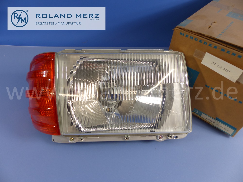 1078200261 Bosch Leuchteinheit, Scheinwerfer, mit Blinkleuchte, rechts, Rechtsverkehr, Mercedes W107, Original Mercedes Neuteil, NOS 