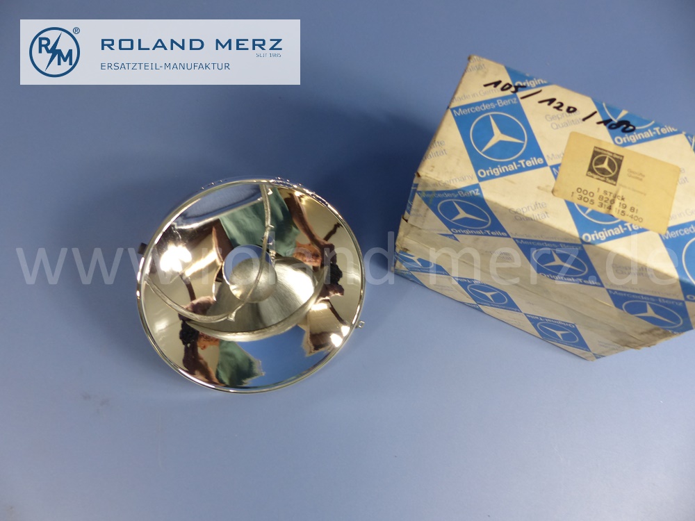 0008261981 Bosch Reflektor Scheinwerfer, asymmetrisch, 180mm, Rechtsverkehr, Mercedes W105, W120, W121, W128, W180, Ponton, Mercedes, Original Mercedes Neuteil, NOS 
