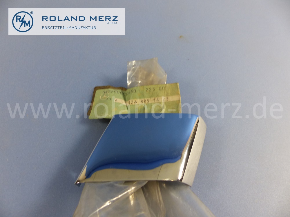 1268851423 Abdeckung Blendenfuge rechts, Stossfänger vorne, Mercedes W126, S-Klasse, Original Mercedes Neuteil, NOS