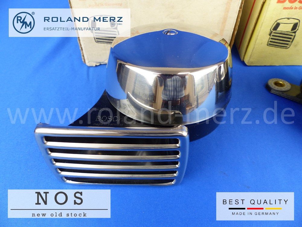 Satz original Bosch Signalhörner verchromte Ausführung MB-Nr. 002 542 09 20 / 002 542 10 20 Hoch-Ti