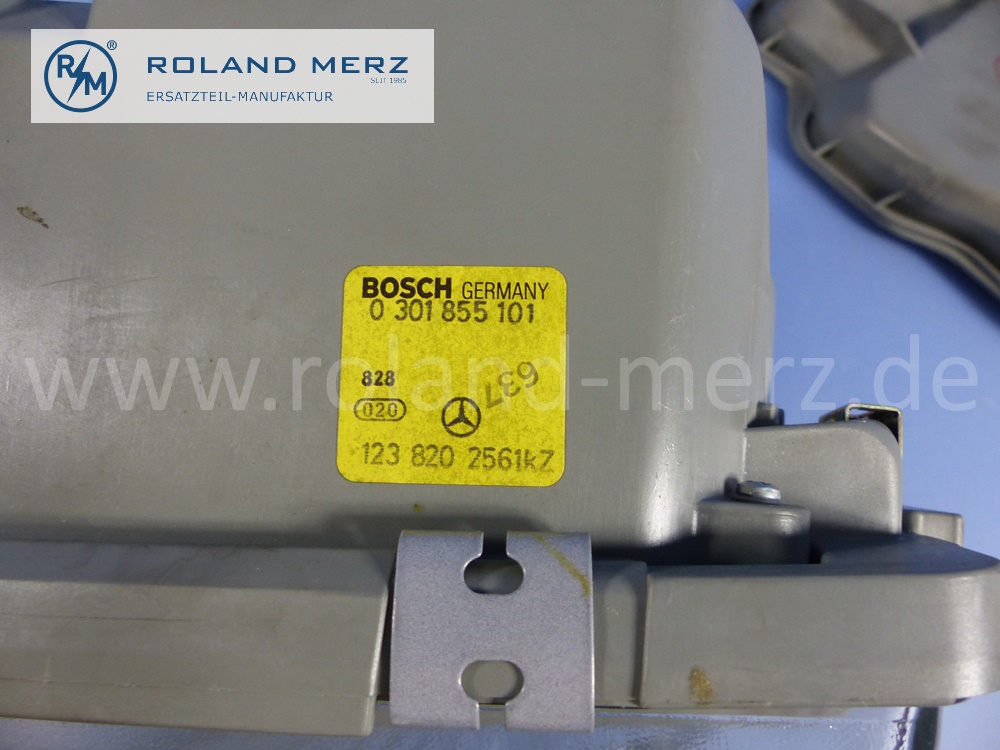 1238202561 Bosch Leuchteinheit, Scheinwerfer, mit Blinkleuchte, H4, links, Rechtsverkehr, Mercedes W123, Original Mercedes Neuteil, NOS 