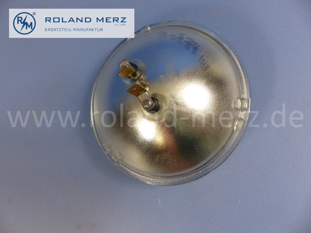 0008265499 General Electric beam unit, sealed beam, Halogen, left and right, Type 1, right hand traffic, Mercedes W107, W108, W109, W111, W112, W116, original Mercedes spare-part, NOS