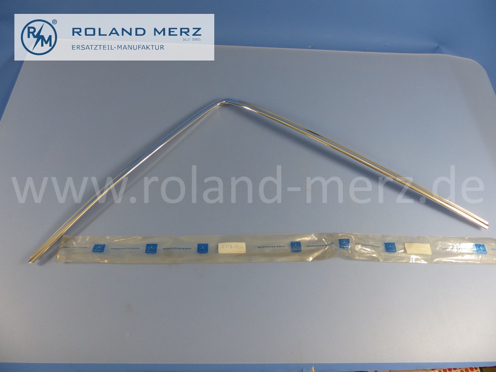 1156781530 Zierstab, Zierleiste, Zierrahmen, Heckscheibe, links, Mercedes W114, W115, Strich 8, Länge 865 mm, Original Mercedes Neuteil, NOS