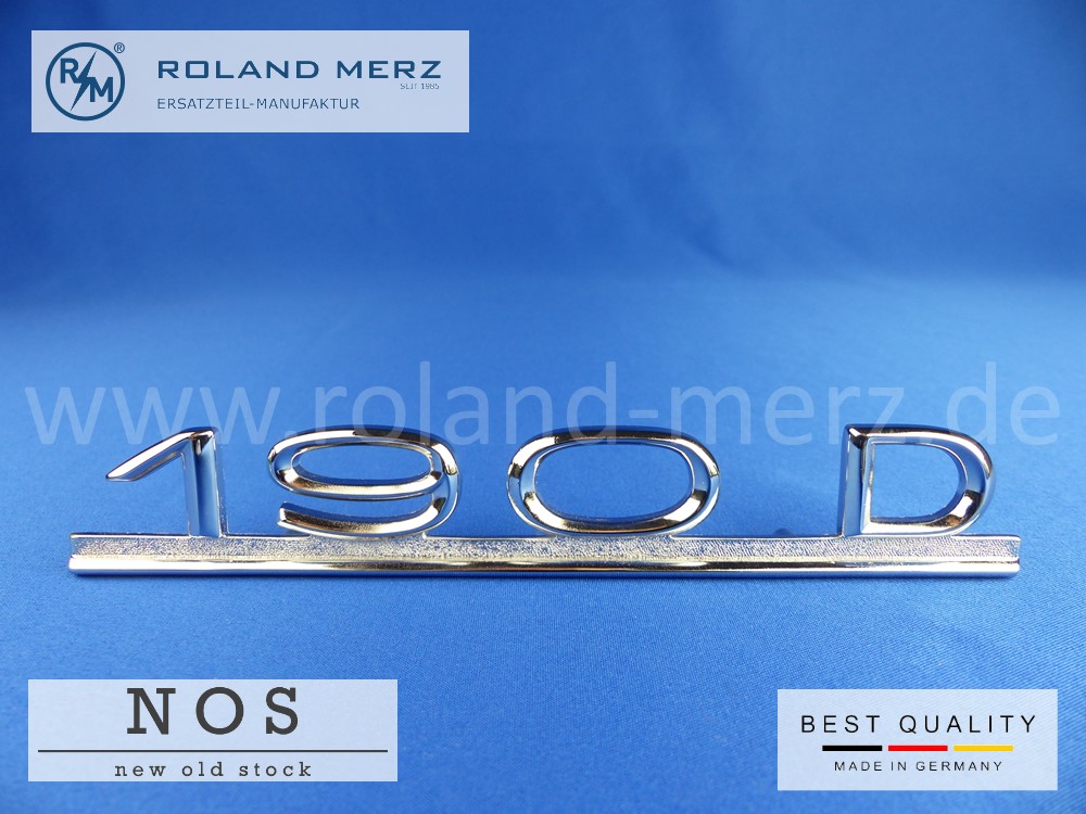 1218170015 Typenzeichen, Typenkennzeichen " 190D " 121 817 00 15 auf Heckdeckel für Mercedes Ponton, 190D, W121 1218170015 Typenzeichen, Typenkennzeichen " 190D " 121 817 00 15 auf Heckdeckel für Mercedes Ponton, 190D, W121