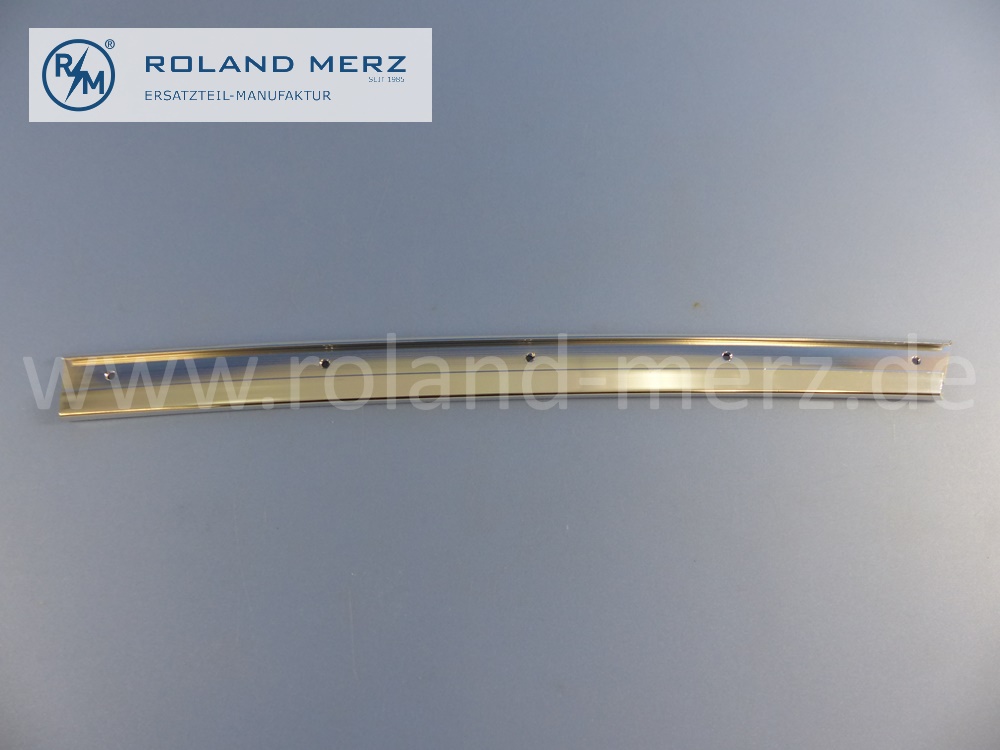 1077252065 Schiene, Abdeckschiene schräg, vorne, Fahrertür, rechts, Mercedes C107, Coupé SLC, Länge 535mm, Original Mercedes Neuteil, NOS