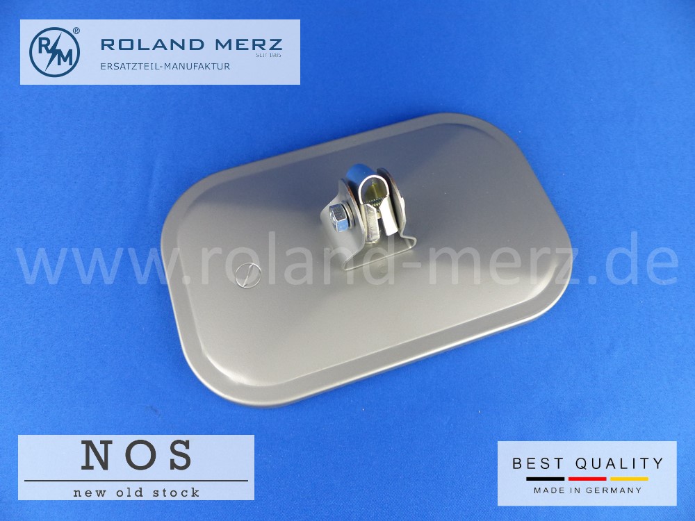 P1120078 Spiegelkopf metall rechteckig 178 x 114mm silberfarben lackiert für Lastkraftwagen und Omnibusse