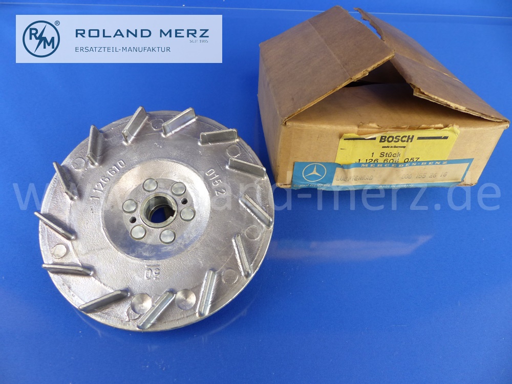 0001552618 pulley fan generator, Mercedes M100, M108, M114, M115, M127, M130,M180, Bosch 1126604057, original MB spare part, NOS