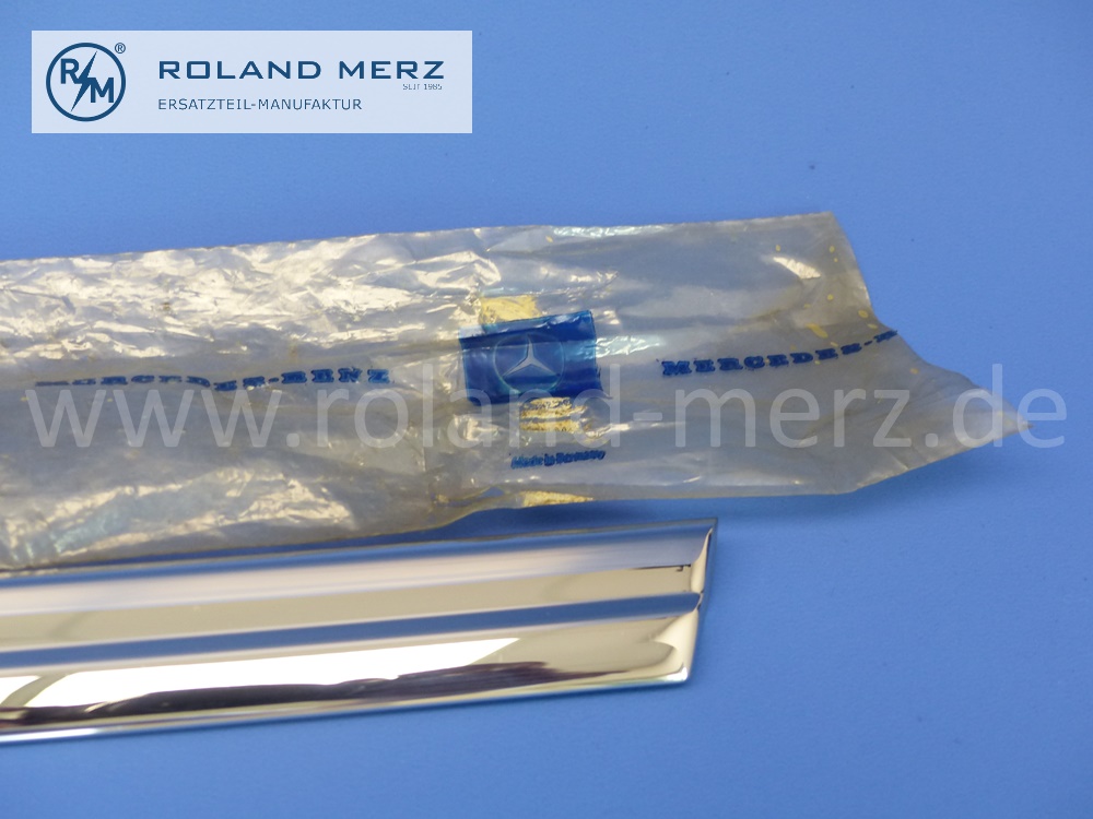 1137280130 Zierstab Bordkante Tür, Mercedes W113, Pagode 230SL – 280SL, links und rechts, Originalteil 100% passgenau, E. 1137280230, Original Mercedes Neuteil, NOS 