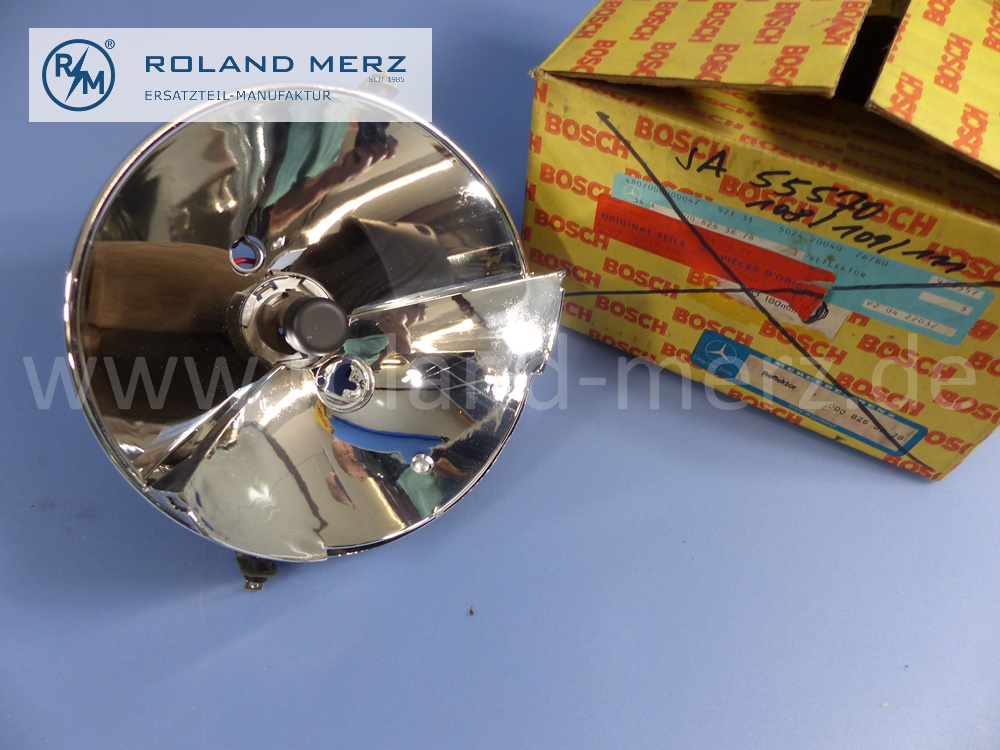 0008263878 Bosch Reflektor Scheinwerfer links und rechts, Mercedes W114, W115, Strich 8, SA 55570, Mercedes, Original Mercedes Neuteil, NOS 