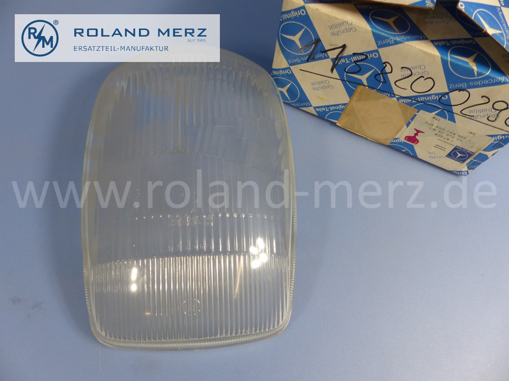 1138260290 Bosch Lichtscheibe, Streuscheibe, Abdeckglas, Scheinwerfer, links oder rechts, Mercedes W113 Pagode, Original Mercedes Neuteil, NOS 