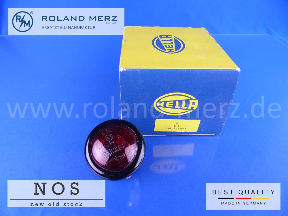 P1130850 Schlussleuchte Hella 2SA 001 634-02 rot 65mm Ø Gehäuse schwarz lackiert Befestigungsschraube M5